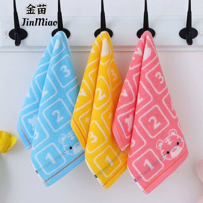 Children's Towel Pure Cotton Cartoon Face Towel Baby Soft Student All-Cotton Wholesale Custom Absorbent Quick-Drying