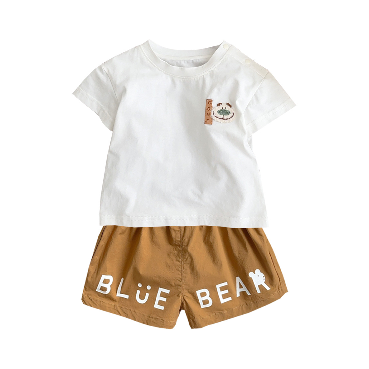 Ropa de verano para niños 2025 Youhe nuevo traje de bebé coreano para niños traje delgado de tres piezas de tratamiento suave