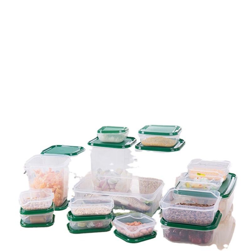 プラスチック17点セット保存箱セット家庭用キッチン冷蔵庫食品分注保存箱五穀雑穀収納箱|undefined