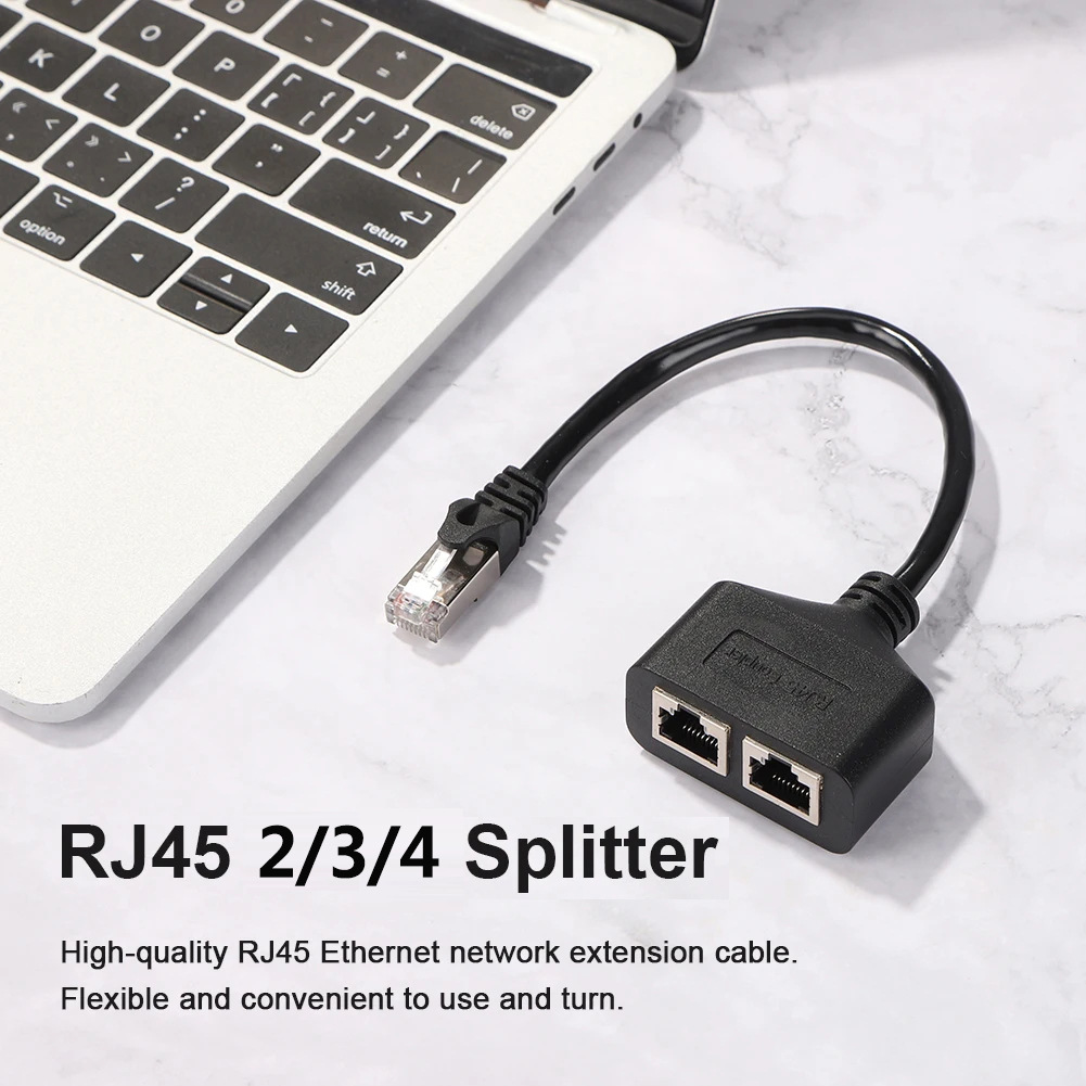 rj45一分二/三/四网线分线器RJ45一分三延长线一分二以太网适配器