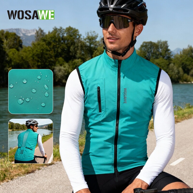 WOSAWE Outdoor Sports Cycling Windproof Vest Sports Casual Breathable Jacket Spring and Summer Vest Jacket WOSAWE Outdoor Sports Cycling Windproof Vest Sports Casual Breathable Jacket Spring and Summer Vest Jacket