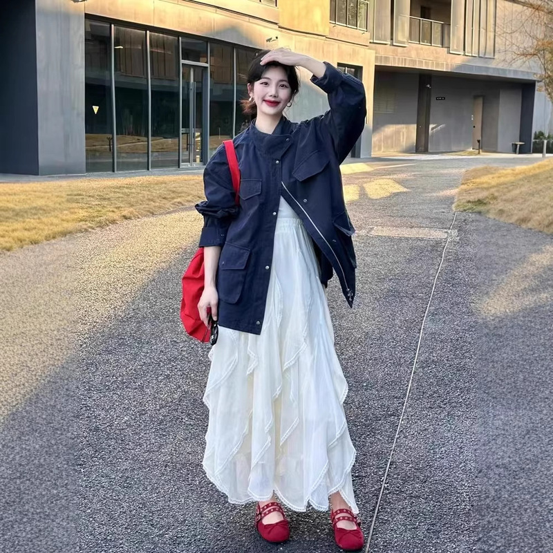 White Cake Skirt for Women, New Spring and Summer Style, High-Waisted, Slimming, Korean-Style Gentle Style, Multi-Layered Lace A-Line Puffy Long Skirt