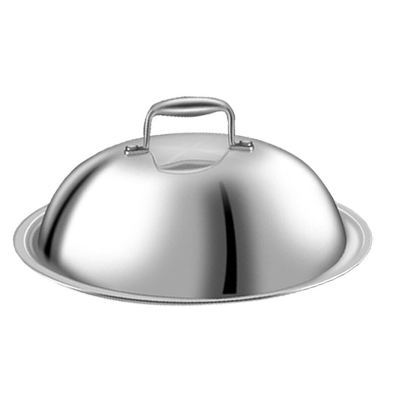 Original stainless steel pot cover 28/30/32/34cm heightened and thickened without rivets integrated high arch