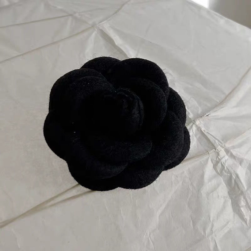 7.5cm-felt camellia [black]