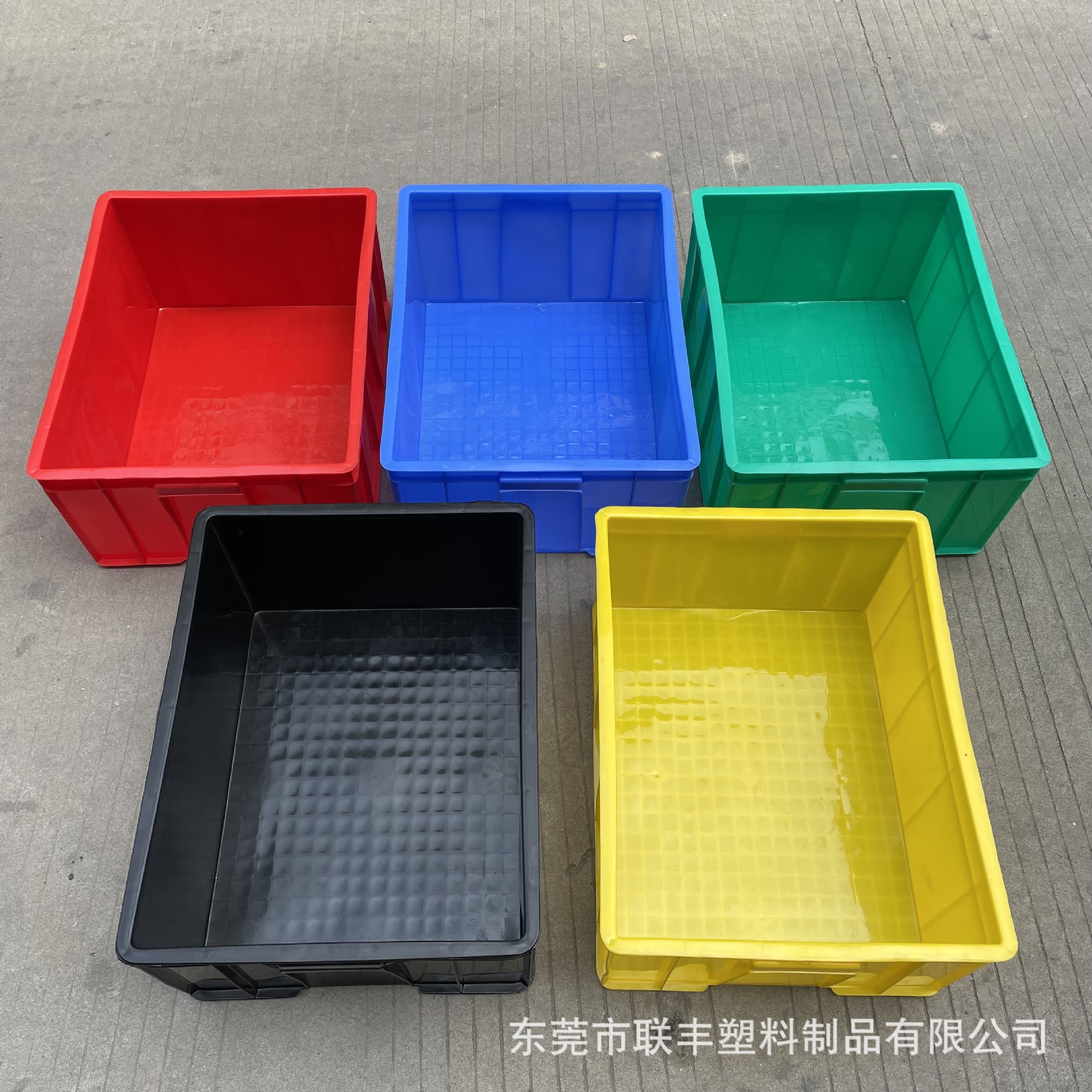 厂家批发加厚工业物流中转箱蓝色胶框 塑料周转箱长方形塑料箱