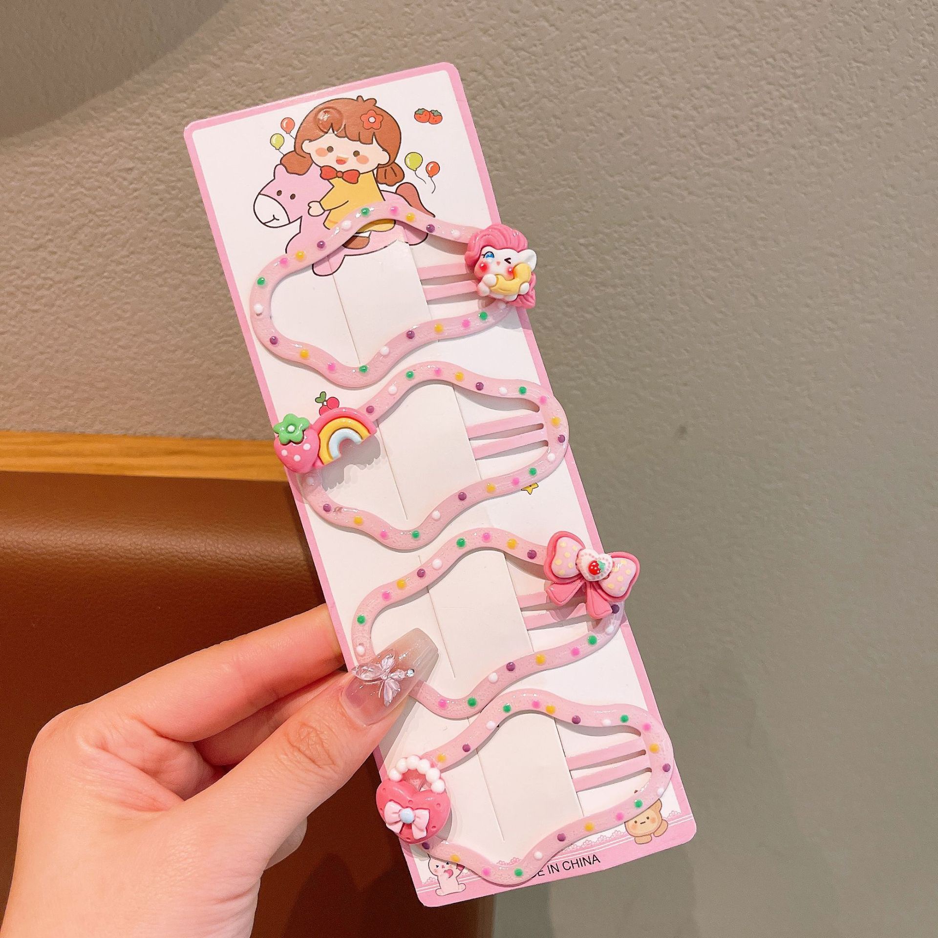 KULOMI Kids Hairpin Set Cute Sanli Pantalones Pequeñas Niñas Pequeñas Pequeñas