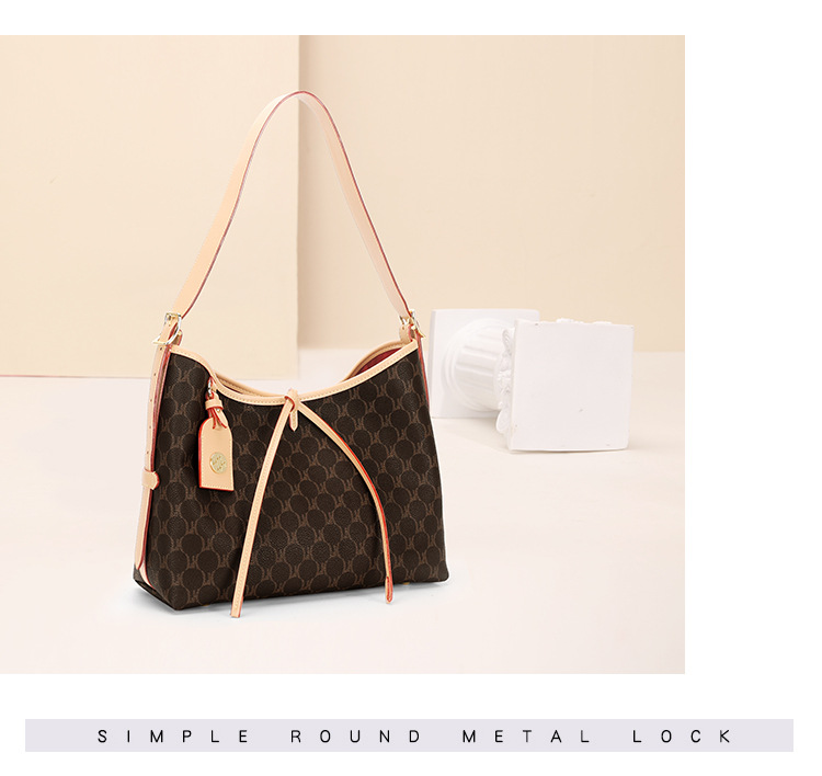 Women's 2024 New Commuter Retro Printed Tote Bag with High Quality and Large Capacity Fashion One Shoulder Crossbody Bag_voghion.com