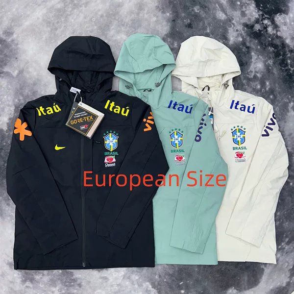 The same style of jacket worn by Neymar from the Brazilian national team, windproof and rainproof football jacket, outdoor quick-dry sports tight-fitting garment