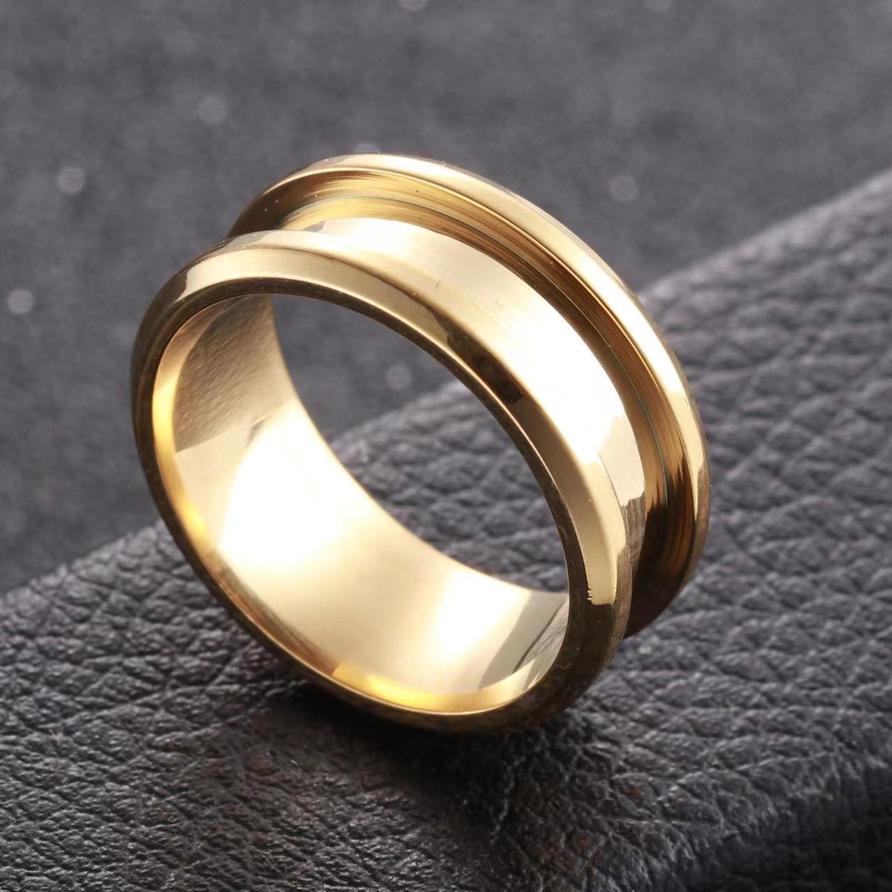Daily Occasion Stainless Steel Material Geometric Pattern Wholesale Simple Style Geometric Stainless Steel Rings