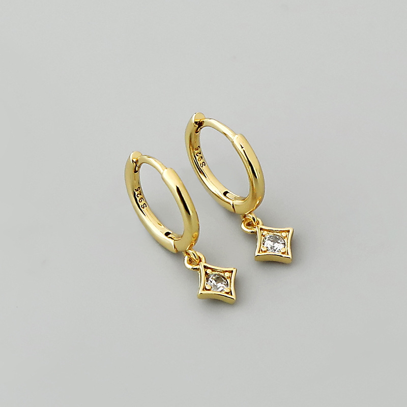 simple square zircon pendant ear clip wholesale Nihaojewelrypicture1