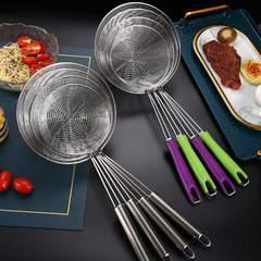 平底不鏽鋼線漏勺油炸小吃濾油漏勺笊籬 火鍋撈籬廚房撈麵勺