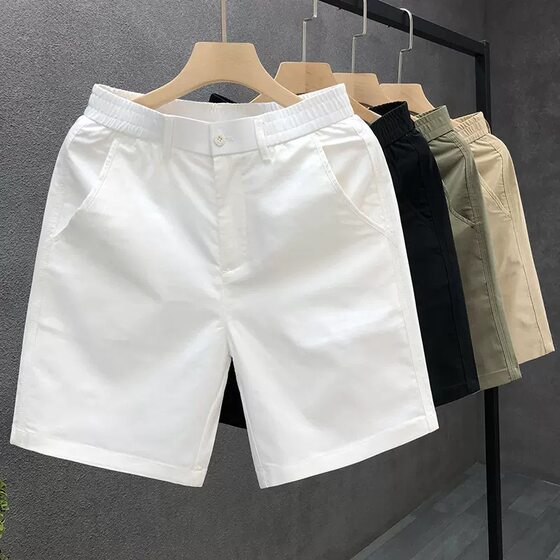 2024 Summer New Men's All-match Solid Color Five-point Shorts Korean Style Fashionable Casual Breathable Simple Handsome Trendy