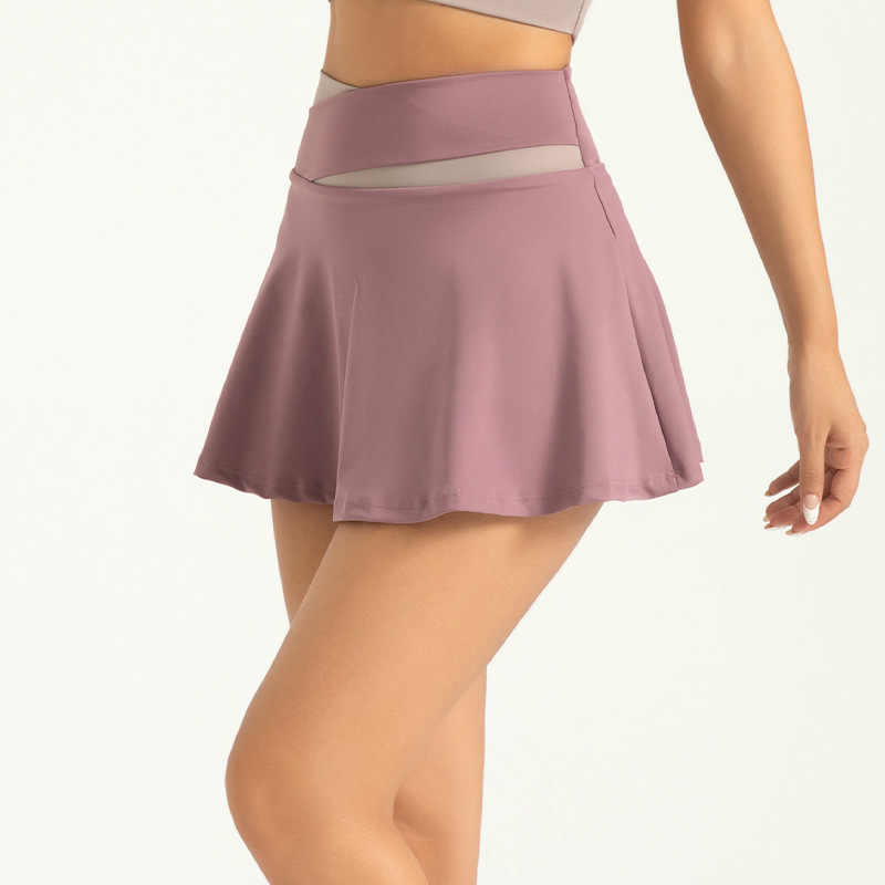 Juyi Tang zona transfronteriza desnudo vestido deportivo corto de prevención de la luz de dos piezas falda corta de correr falda corta de fitness