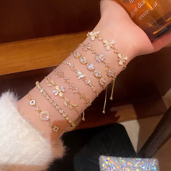 Micro-Inlaid Zircon Super Shiny Bracelet for Women, Light Luxury High-End Crystal Bracelet, 2026 New Hot-Selling Jewelry Wholesale