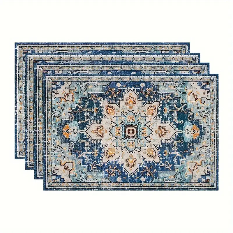 Transfronterizos lino almohadilla de mesa Aliexpress TEMU Amazon almohadilla de mesa cuadrada búfalo rojo almohadilla de Navidad Día de la Independencia