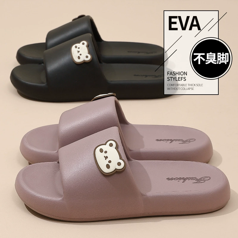 Летний новый стиль eva медвежонок тапочки женский толстое дно износостойкая ванная комната купание нескользящие мягкие подошвы холодные тапочки мужской оптом летом