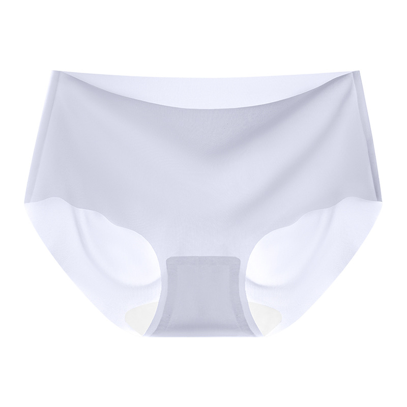 Ropa interior de seda de hielo para mujer 7A entrepierna de seda antibacteriana cintura media sin costuras para niña pantalones cortos triangulares deportivos estilo fino ropa interior transpirable verano