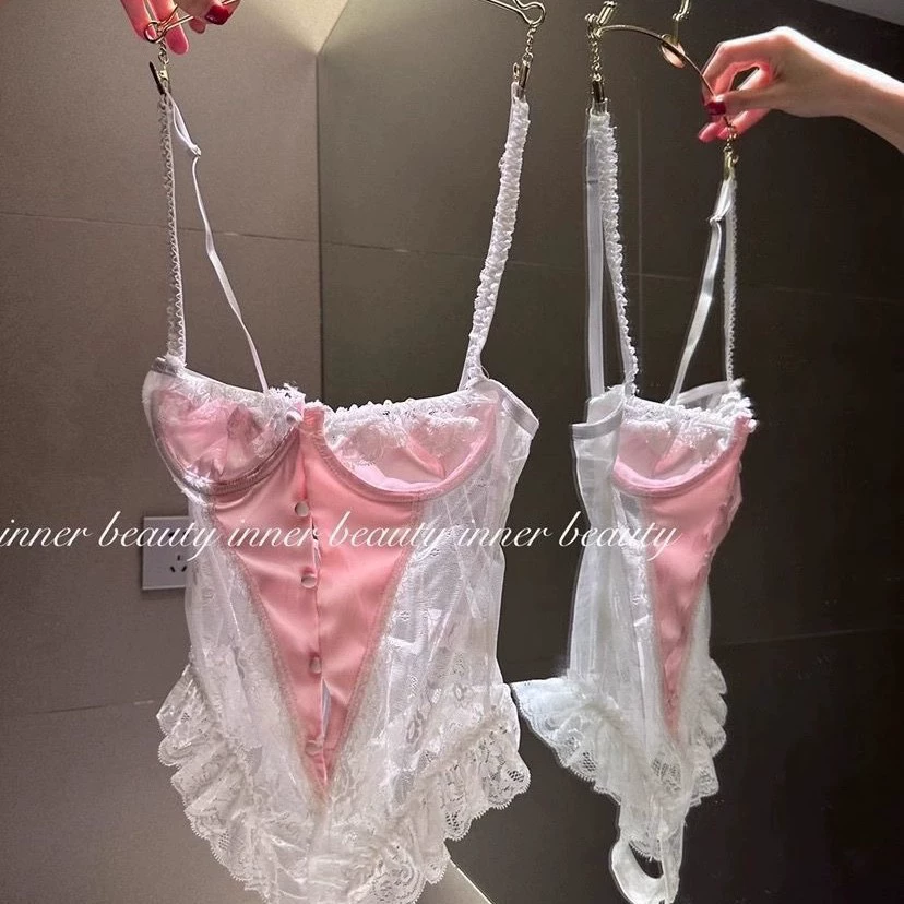 Нижнее белье, кружевная sexy пижама, милый униформа, кружевное платье, французский стиль