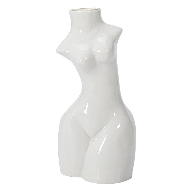 Venta caliente de la fábrica sola cabeza Europea romántica cuerpo cerámica candelabro decoración del hotel titular vela artesanía creativa