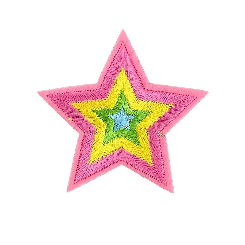 五芒星カラー刺繍布ステッカーメーカー在庫卸売コンピュータ刺繍衣類バッグ DIY 装飾アクセサリー|undefined