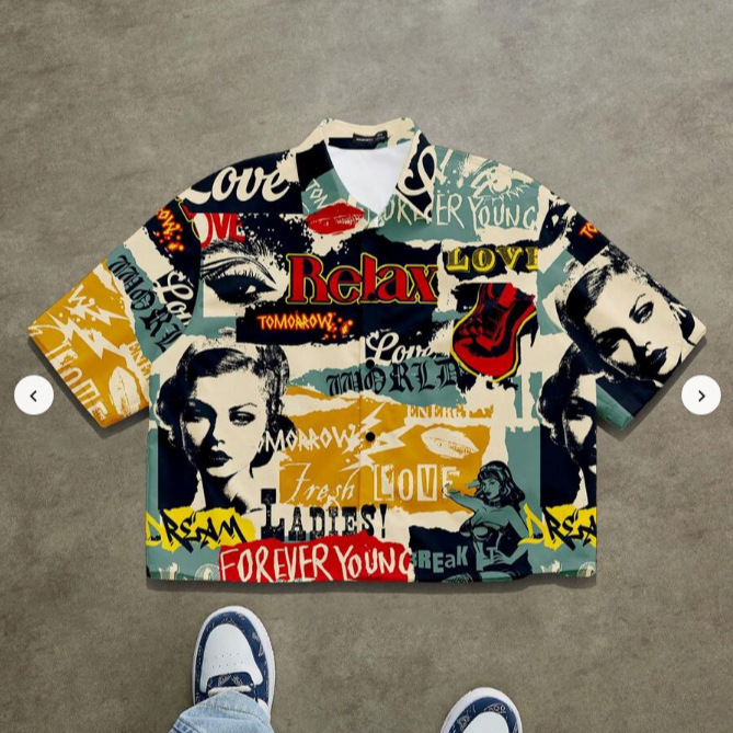 Factory direct 3D digital print American retro shirt, summer loose-fitting couple style short sleeve, exclusively for cross-border wholesale