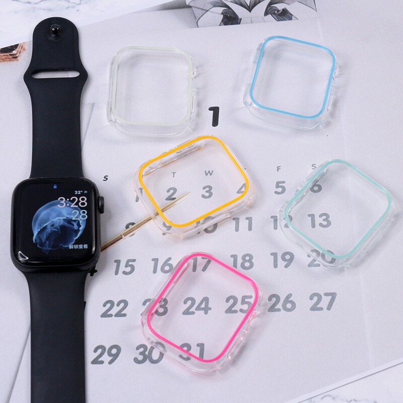 Suitable for Apple Watch 10, Apple Watch S11 Transparent Luminous Protective Case 6/7/8/8/Se Hollow Case