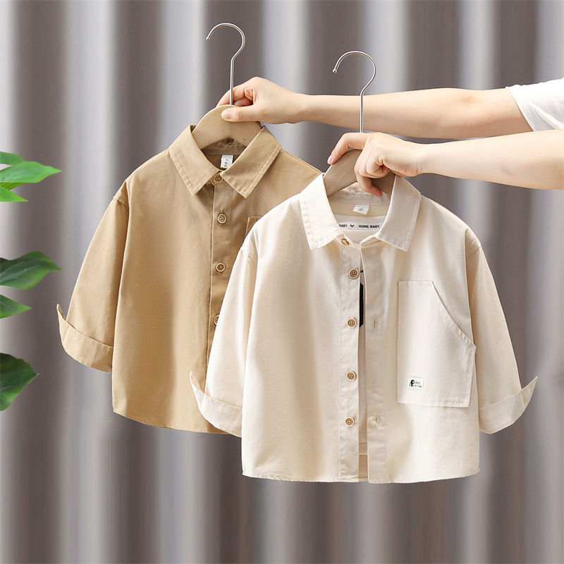 7818 Camisa de manga larga de otoño para niños 2025 nueva ropa para niños primavera y otoño chaqueta de bebé para niños blusa casual para niños