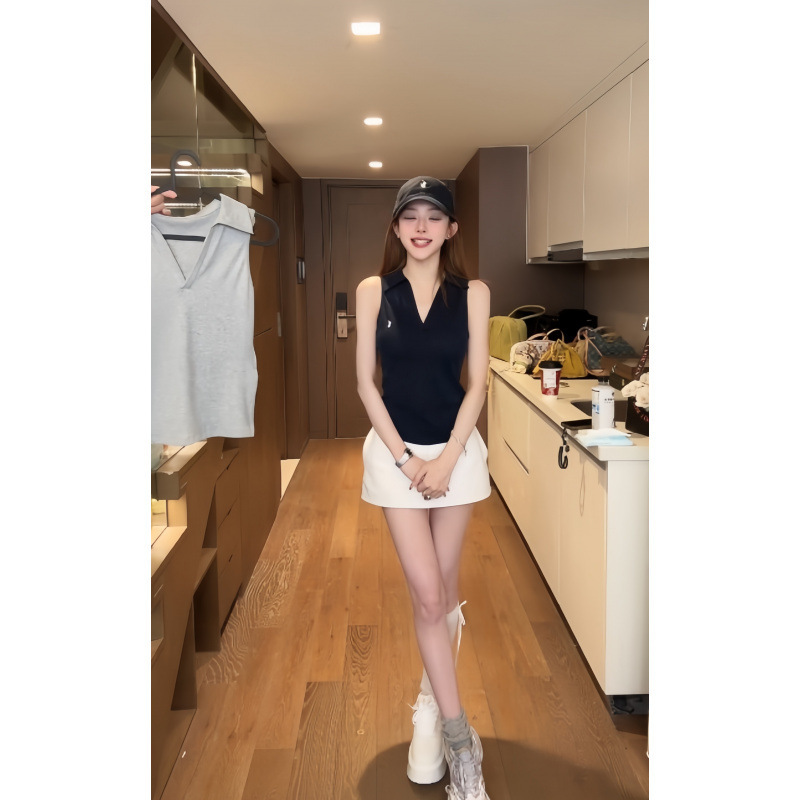 媛媛球场千金高尔夫千金系列无袖polo背心吊带＋半身裙套装|undefined