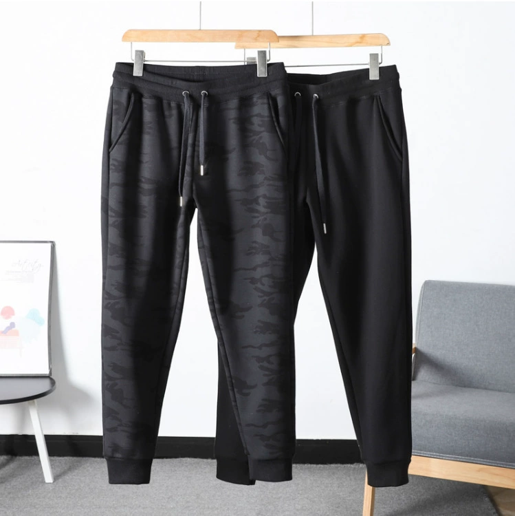 Камуфляж толстый один бархат! Зимняя одежда Утолщенные теплые спортивные брюки на флисовой подкладке Трикотажные спортивные штаны с эластичной талией Повседневные брюки для мужчин