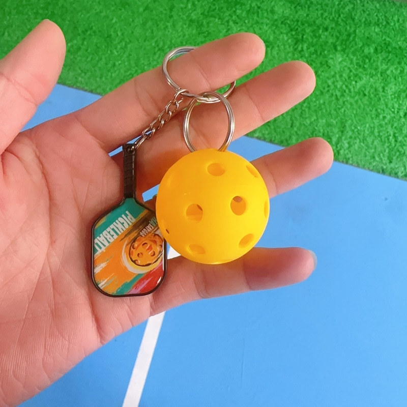 Mini Pickleball Pendant, Mini Racket Accessory, Children's Toy, Pickleball Keychain, Fan Souvenir Gift