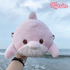 凱佩瓏新品海洋毛絨斜挎包白鯨企鵝殺人鯨小背包單肩包海洋館熱賣