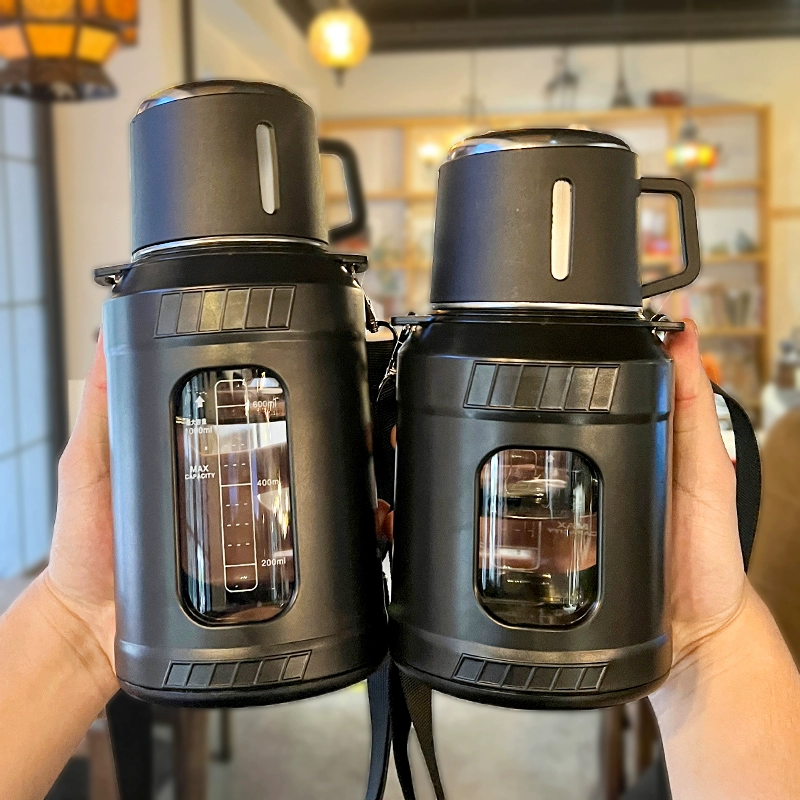 Чашка для воды большой емкости 2000 мл, термостойкая стеклянная чашка для мужчин с чайным сепаратором, чашка для чая, разделение чайной воды, термостойкая и взрывозащищенная.