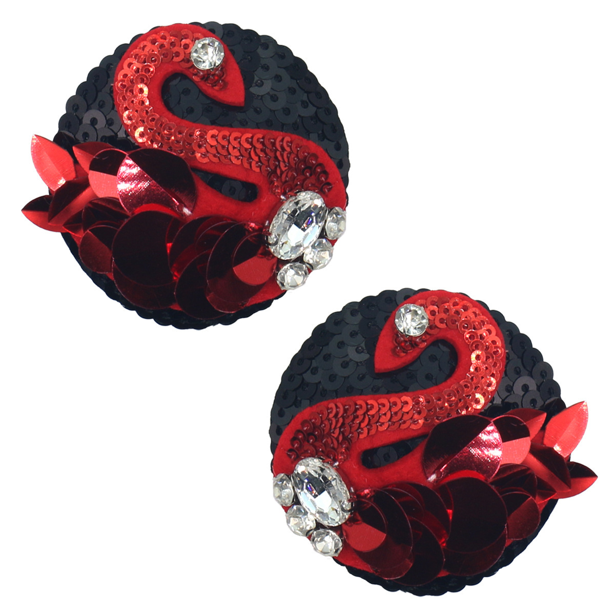 검은 바탕에 붉은 백조