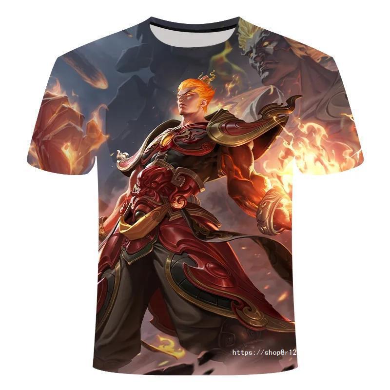 Mu Yi Glory Sikong Zhen Burning Heart Short-sleeved T-shirt Clothes for Men and Women Spring and Summer Clothes for Students and Teenagers cos