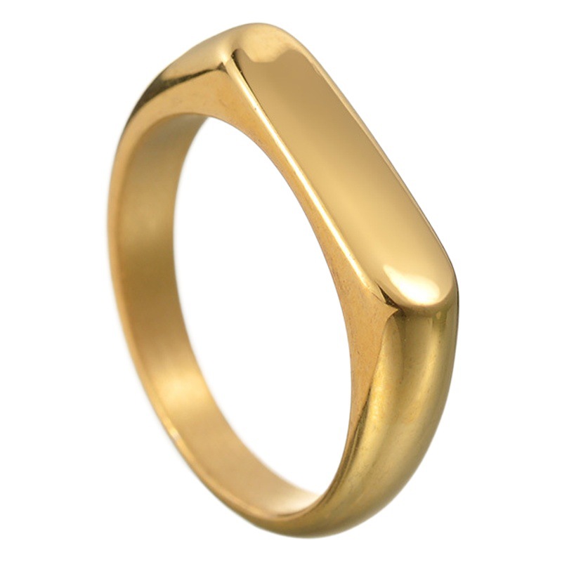 New Cross-Border Amazon Women's 4mm Wide Plain Cast Ring, Ins Cool Style Niche Jewelry, Trendy Stainless Steel Ring