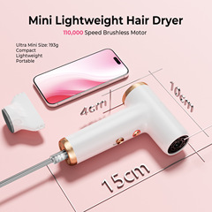 国境を越えた人気のミニブラシレスヘアドライヤーポータブル家庭用ミニヘアドライヤー高速マイナスイオンヘアドライヤーカスタマイズ