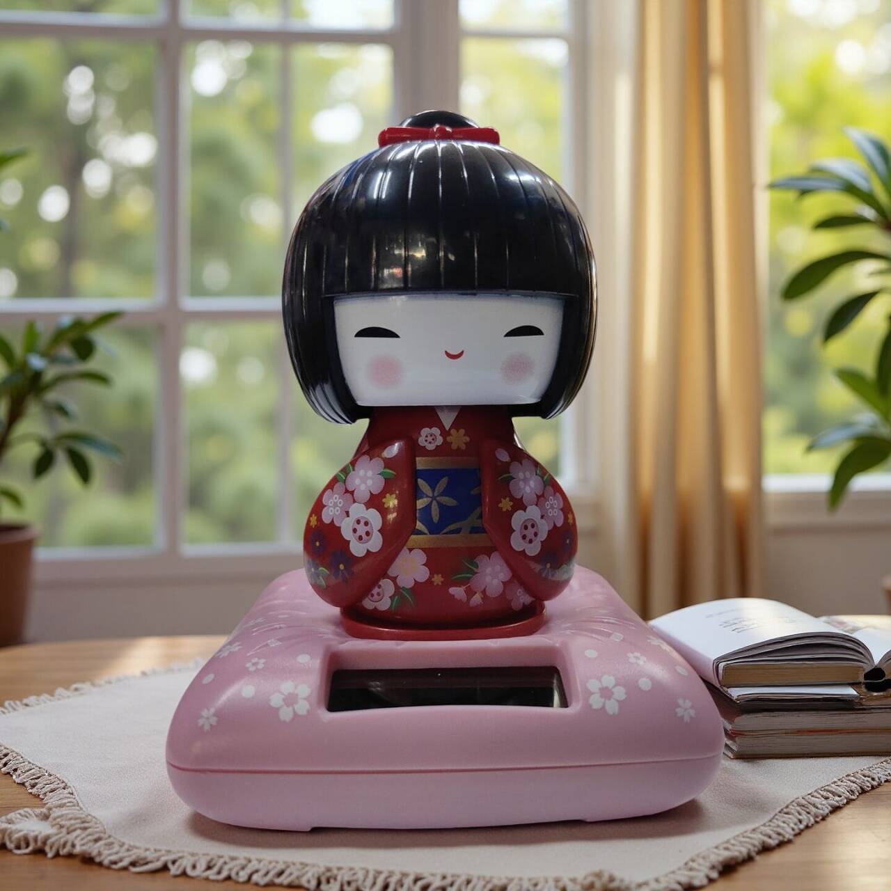 Danza solar creativa chica sacudiendo la cabeza asintiendo muñeca Ge Ji decoración de interiores linda mujer Kimono Doll