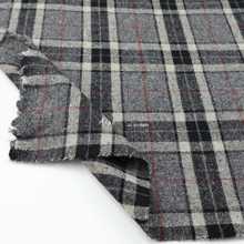 100%羊毛 灰色经典学院风彩点格纹毛呢毛料面料西装套装半裙布料
