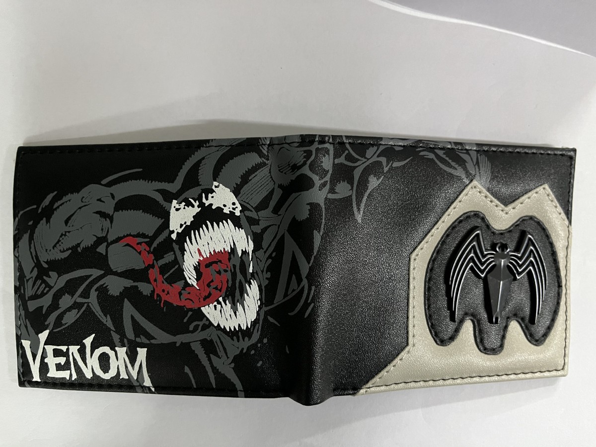 Superhéroes Deadpool Wolverine bolso de metal logo corto bolso de hombres y mujeres bolso de cambio de los Vengadores