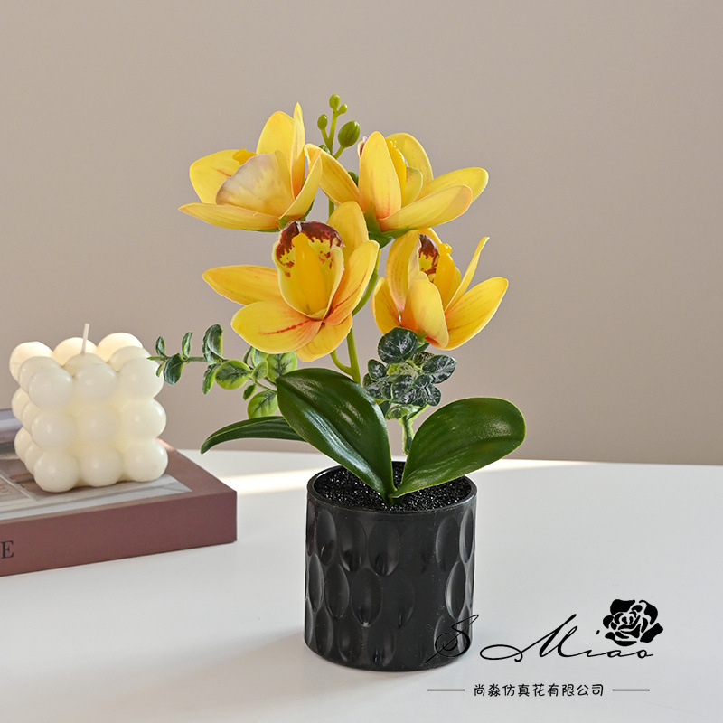 Flores falsas impresión 3D película Huilan bonsai simulación flor de moda creativa decoración planta artificial simulación maceta