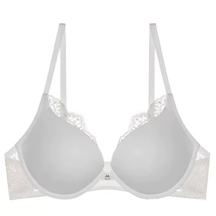 Los pechos pequeños de encaje francés muestran ropa interior de niña grande y pura