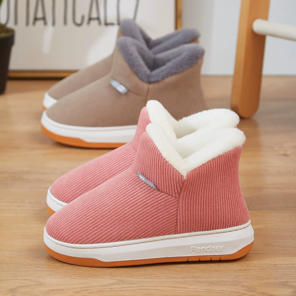 Зимние домашние теплые хлопковые тапочки для пары, сумка на каблуке, мужская и женская Нескользящая хлопковая обувь Maomao с утолщенной подошвой для дома и улицы