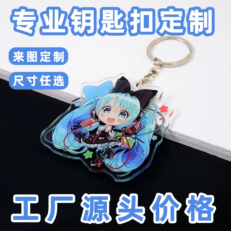 Acrylic keychain custom photo pendant, transparent insert, customizable size and finish