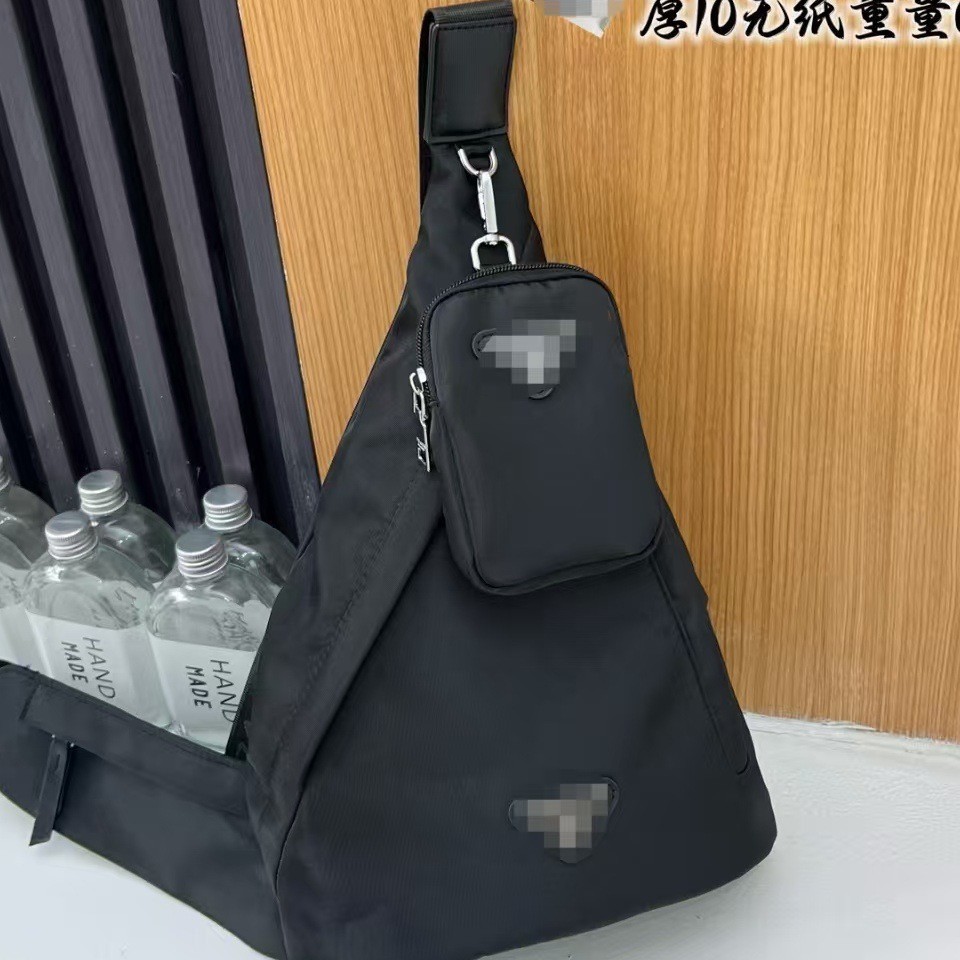 2026 New Model Triangle Logo Crossbody Business Chest Bag, Same Style as Foreign Trade Counters, Portable Bag