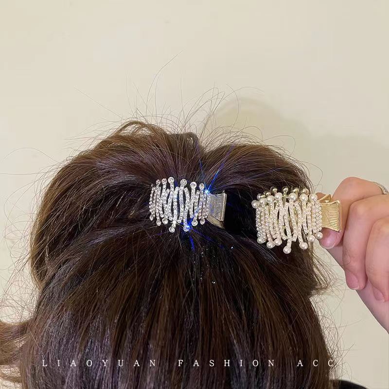 合金水钻黑色马尾夹