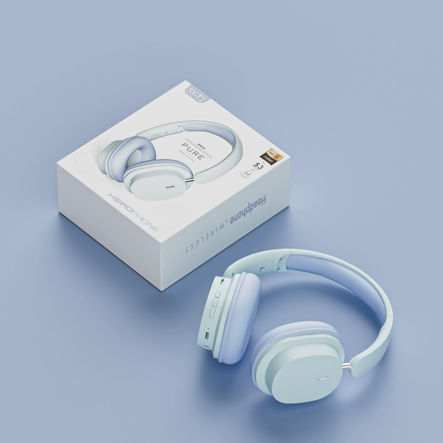 Беспроводные наушники (SY-T2) Bluetooth 5.3, 40 мм драйверы, складные, 15 ч воспроизведения