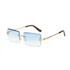 Square summer fashionable sunglasses, metal retro glasses, European style, wholesale