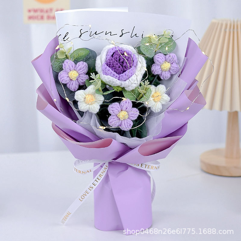 보라색 장미 선물 가방 램프