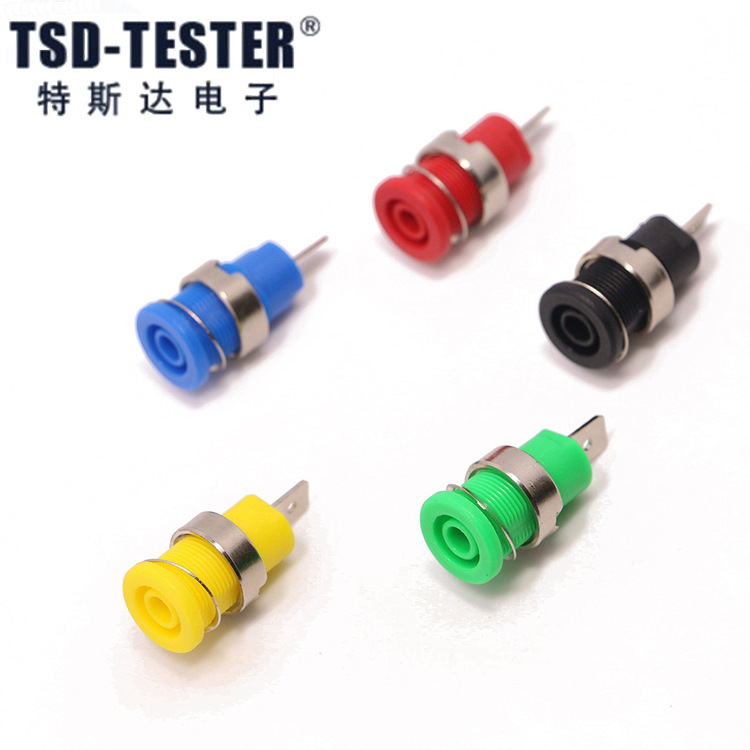 S4302 4mm panel socket front plug banana plug PA plastic housing nickel-plated CE CATIII 1000V