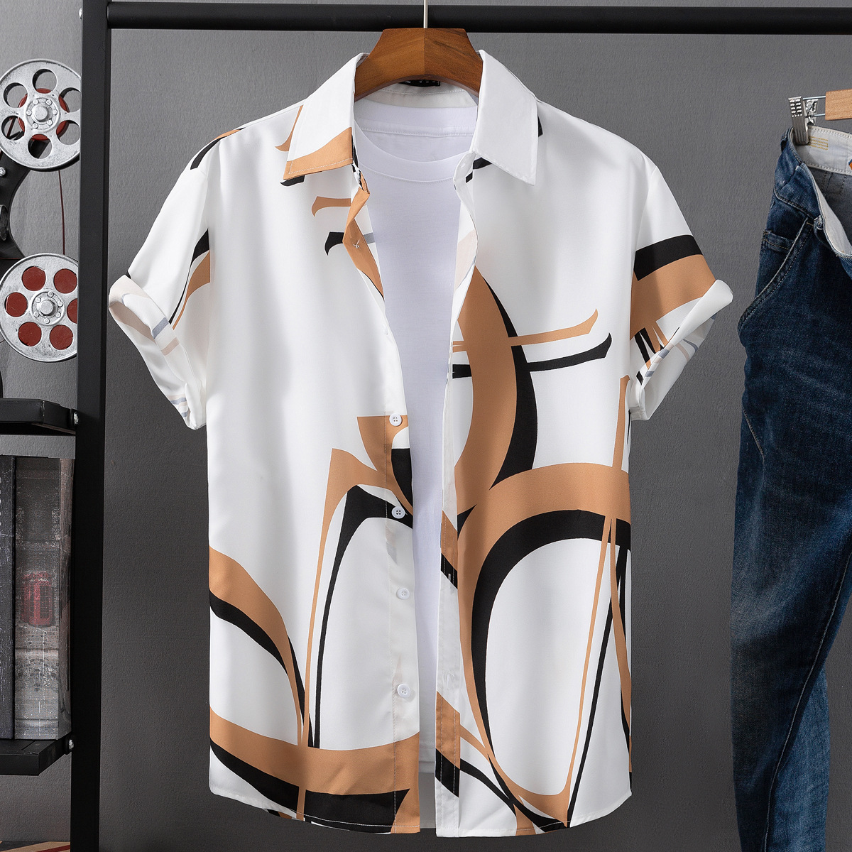 2024 New Men's Fashion Casual Digital Printed Shirt_voghion.com